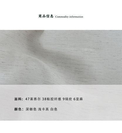 【cimzY8831】輕熟高級度假風🍷時髦絲巾造型亞麻背心+休閒寬褲兩件套260527