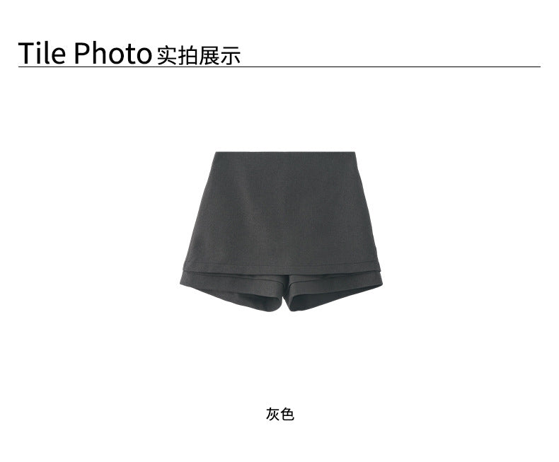 【H5418】實拍早秋復古辣妹顯瘦短褲裙250909