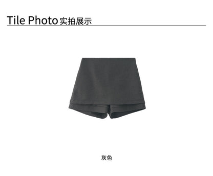 【H5418】實拍早秋復古辣妹顯瘦短褲裙250909