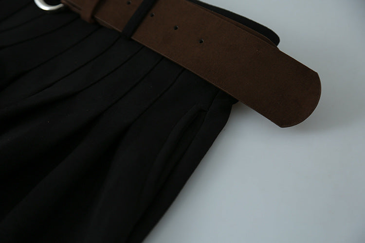 【LD11016】實拍冬季復古麂皮絨A字裙251110