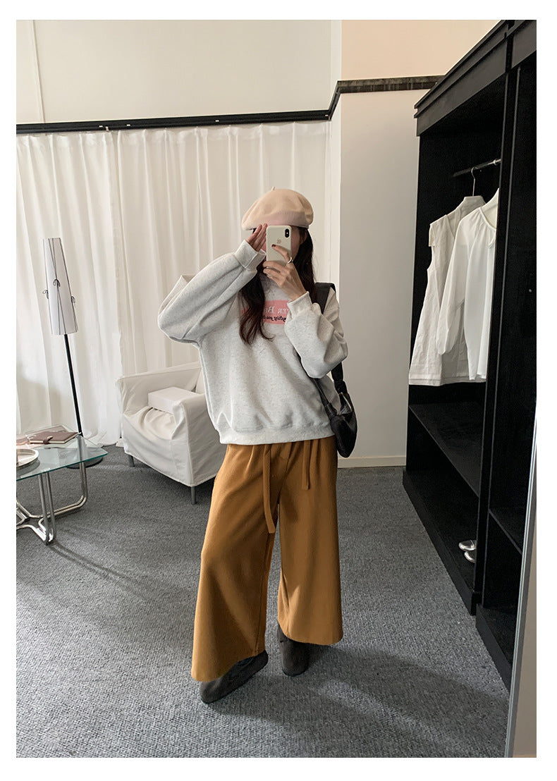 【H5478】實拍秋冬韓國質感刺繡棉質舒適衞衣251109