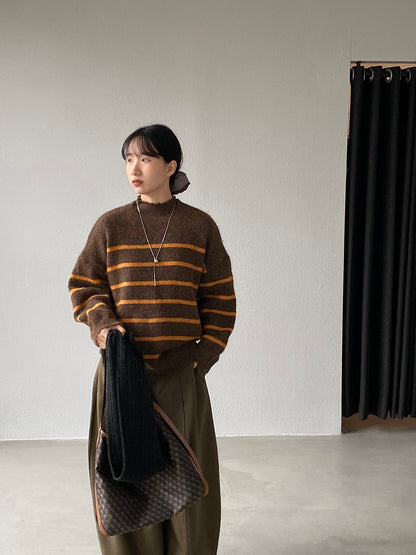 【cimz8925】實拍冬季復古圓領氣質針織毛衣251120