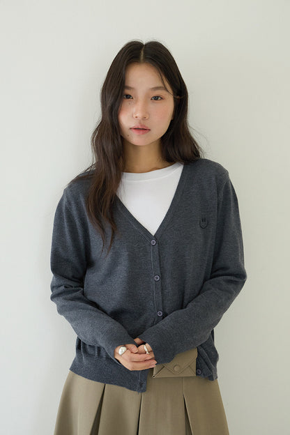 【LD3188】實拍初秋刺繡笑臉氣質針織外套（含羊毛6%)
250922