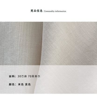 【cimz1932】日系慵懶鬆弛感🍃寬鬆透氣燈籠袖亞麻30落肩短袖襯衫260618