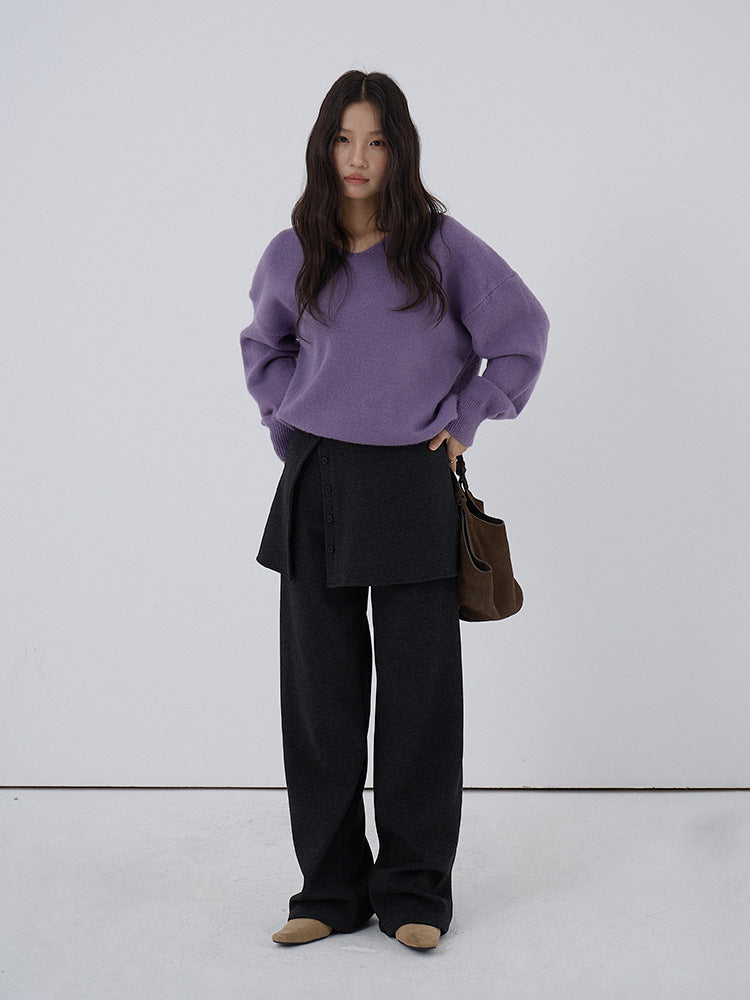 【LD3281】實拍慵懶寬鬆棉羊絨針織毛衣251103