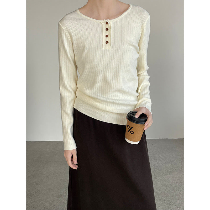 【cimYL369】實拍圓領坑條安迪绒氣質針織衫251201