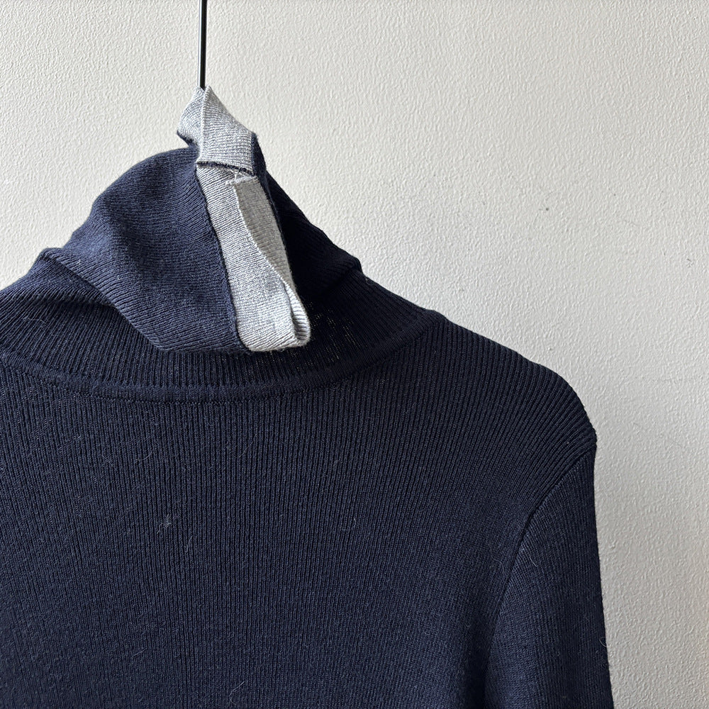 【Y352】實拍撞色高領針織衫（含羊毛10%)
251106