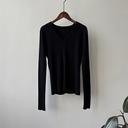 【YP313】實拍冬季氣質簡約v領針織衫251113