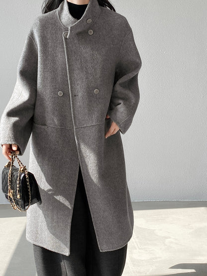 【cimz629065】實拍高級感貴氣重磅氣質羊毛桑蟬絲大衣外套251128