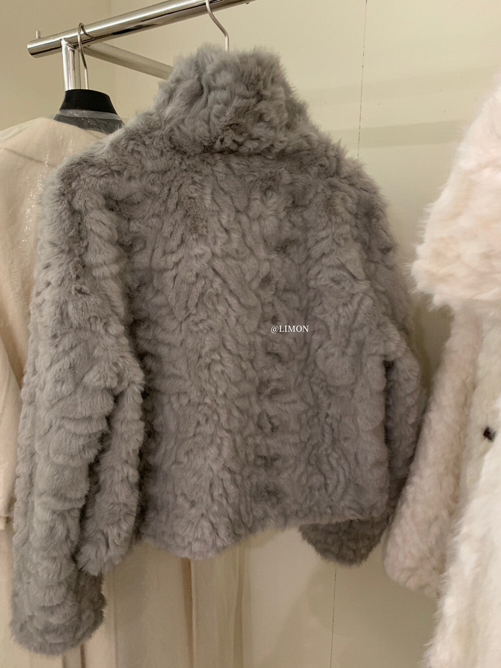 【L1230】實拍檸檬冬季加厚保暖立領牛角扣仿皮草外套251117