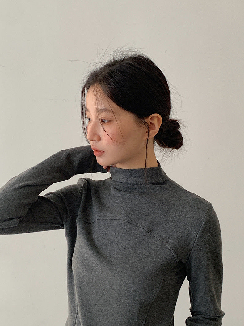 【LD11041】實拍羊绒簡約高領長袖T恤251202