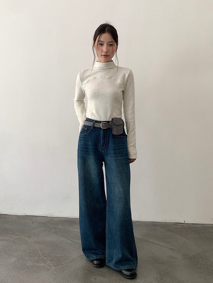 【LD11041】實拍羊绒簡約高領長袖T恤251202