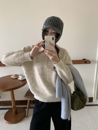 【H5513】實拍老錢風POLO領長袖針織毛衣251118