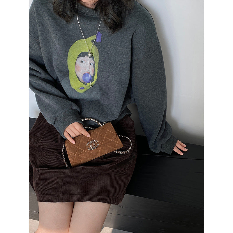 【cimz6389】實拍加絨加厚酪梨女孩長袖衞衣251120