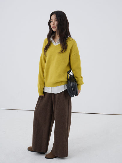 【LD3281】實拍慵懶寬鬆棉羊絨針織毛衣251103