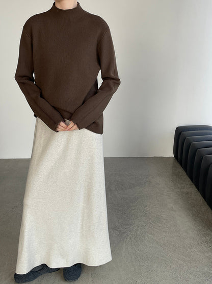 【cimYL713】實拍加厚捲邊半高領保暖針織衫251201