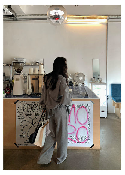 【H5395】實拍韓式連帽衞衣＋直筒衞褲＋屁簾(分開下單） 250902