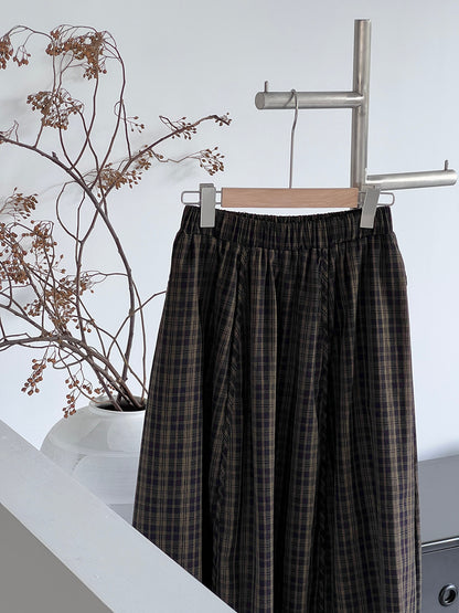 【cimz6381】實拍日系復古格紋內里加絨加厚A字裙251128