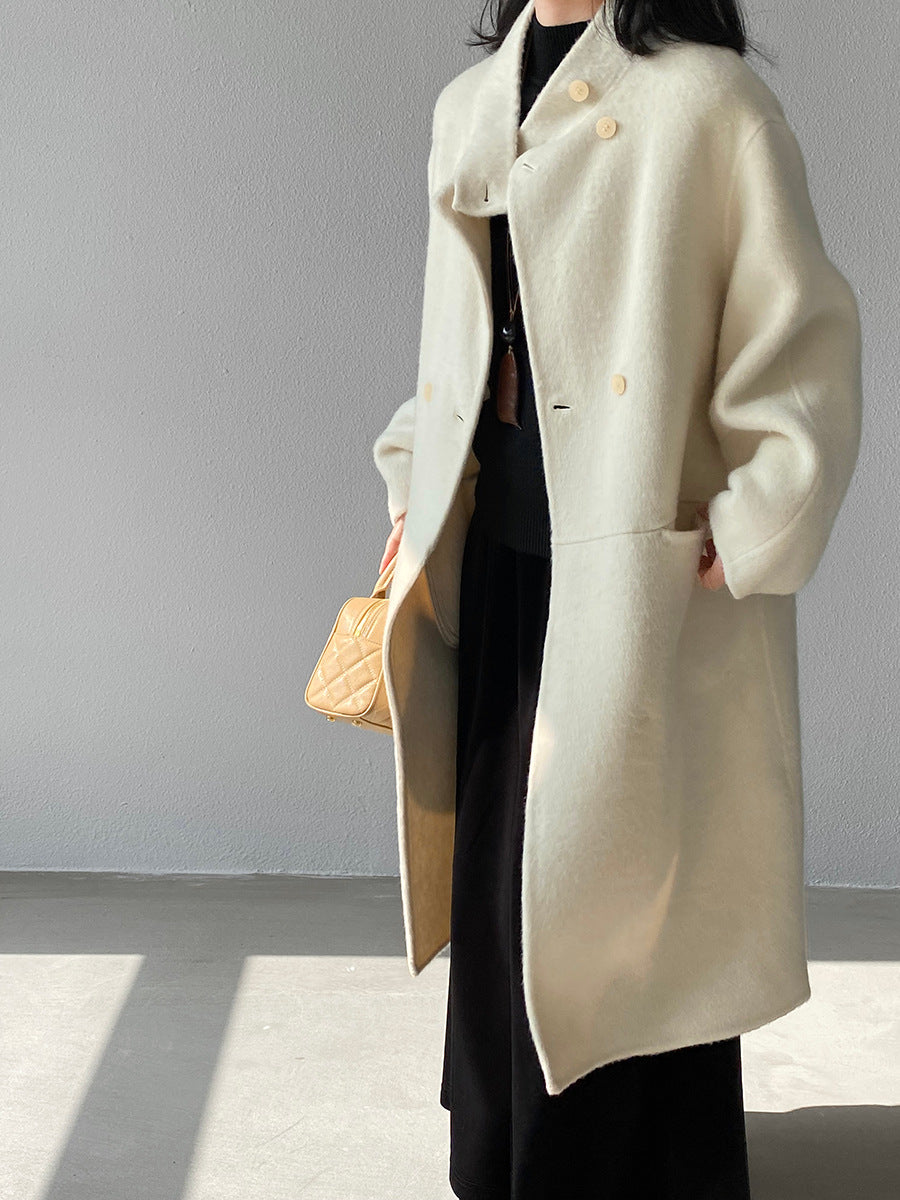 【cimz629065】實拍高級感貴氣重磅氣質羊毛桑蟬絲大衣外套251128