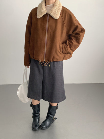 【LD3298】實拍冬季必備厚款短款麂皮絨機車外套251103