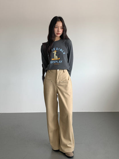 【LD3302】實拍S~XL秋冬顯瘦直筒毛呢休閒褲251103