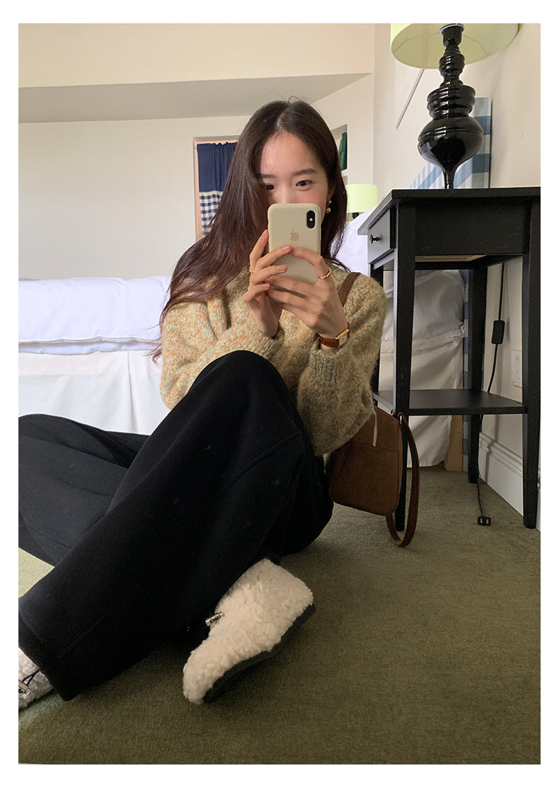 【H5508】實拍M~XL懶懶加厚奧粒絨舒適休閒彎刀褲型251118