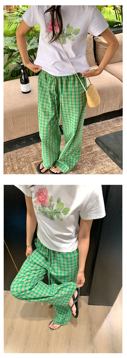【H5240】實拍夏季玫瑰印花舒適棉T恤250506