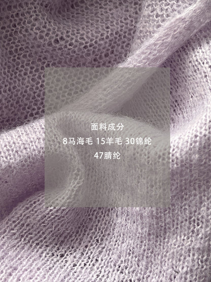 【cimzF632】微性感慵懶風💜羊毛10%一字肩顯瘦露肩長袖針織衫260319