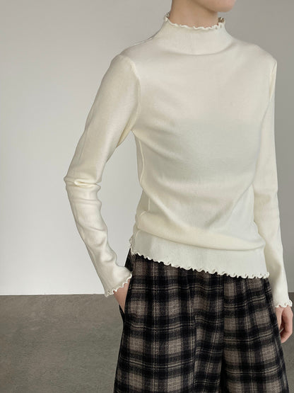 【cimYL223】實拍氣質安迪絨木耳邊針織衫251201