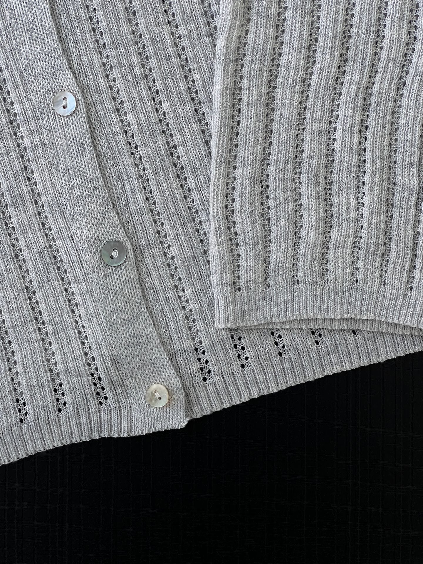 【cimzW6005】早春韓系溫柔☁️捲邊領鏤空薄款羊毛針織小外套/罩衫260319