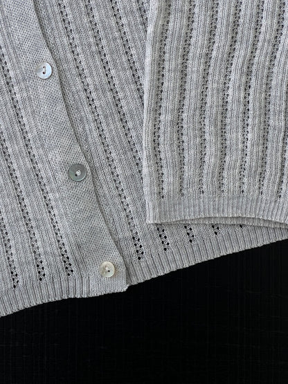 【cimzW6005】早春韓系溫柔☁️捲邊領鏤空薄款羊毛針織小外套/罩衫260319