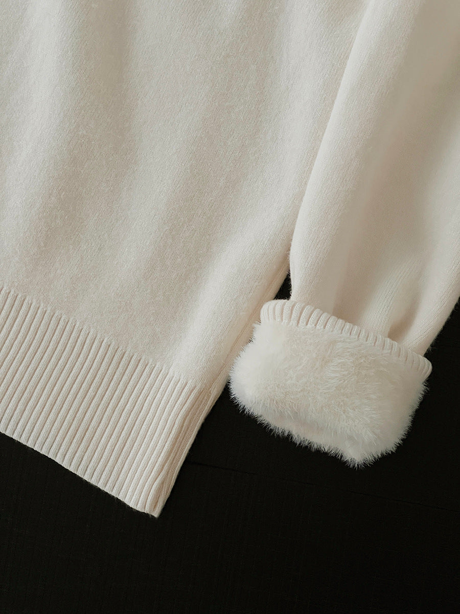 【cimz1190】實拍一體絨加絨加厚保暖小高領針織衫251120