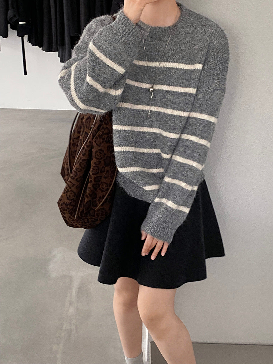 【cimz8925】實拍冬季復古圓領氣質針織毛衣251120