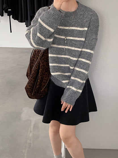 【cimz8925】實拍冬季復古圓領氣質針織毛衣251120