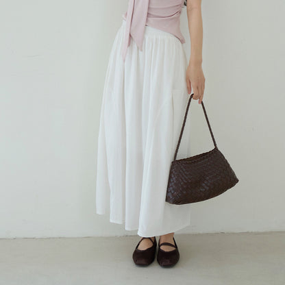 【LD11180】實拍夏季拼接纯色花苞裙260317