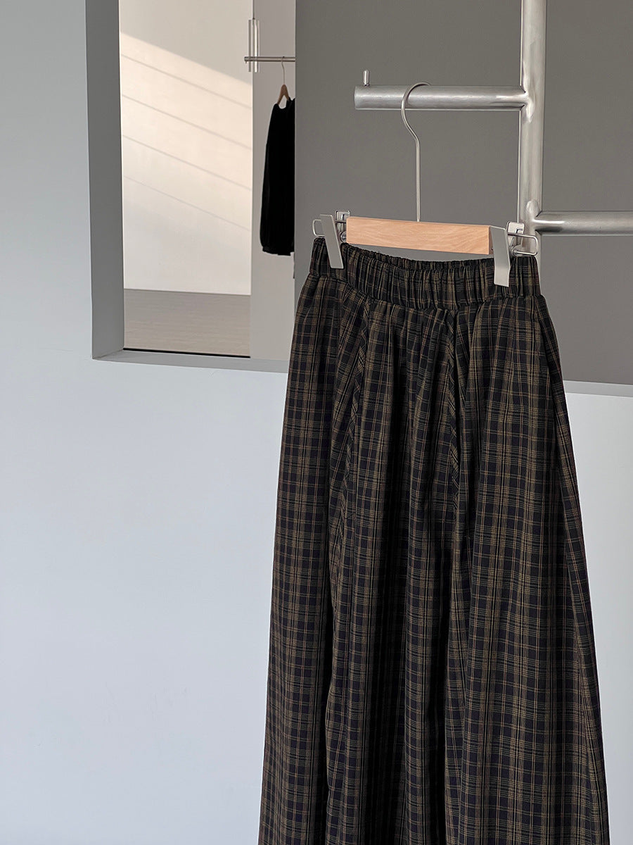 【cimz6381】實拍日系復古格紋內里加絨加厚A字裙251128