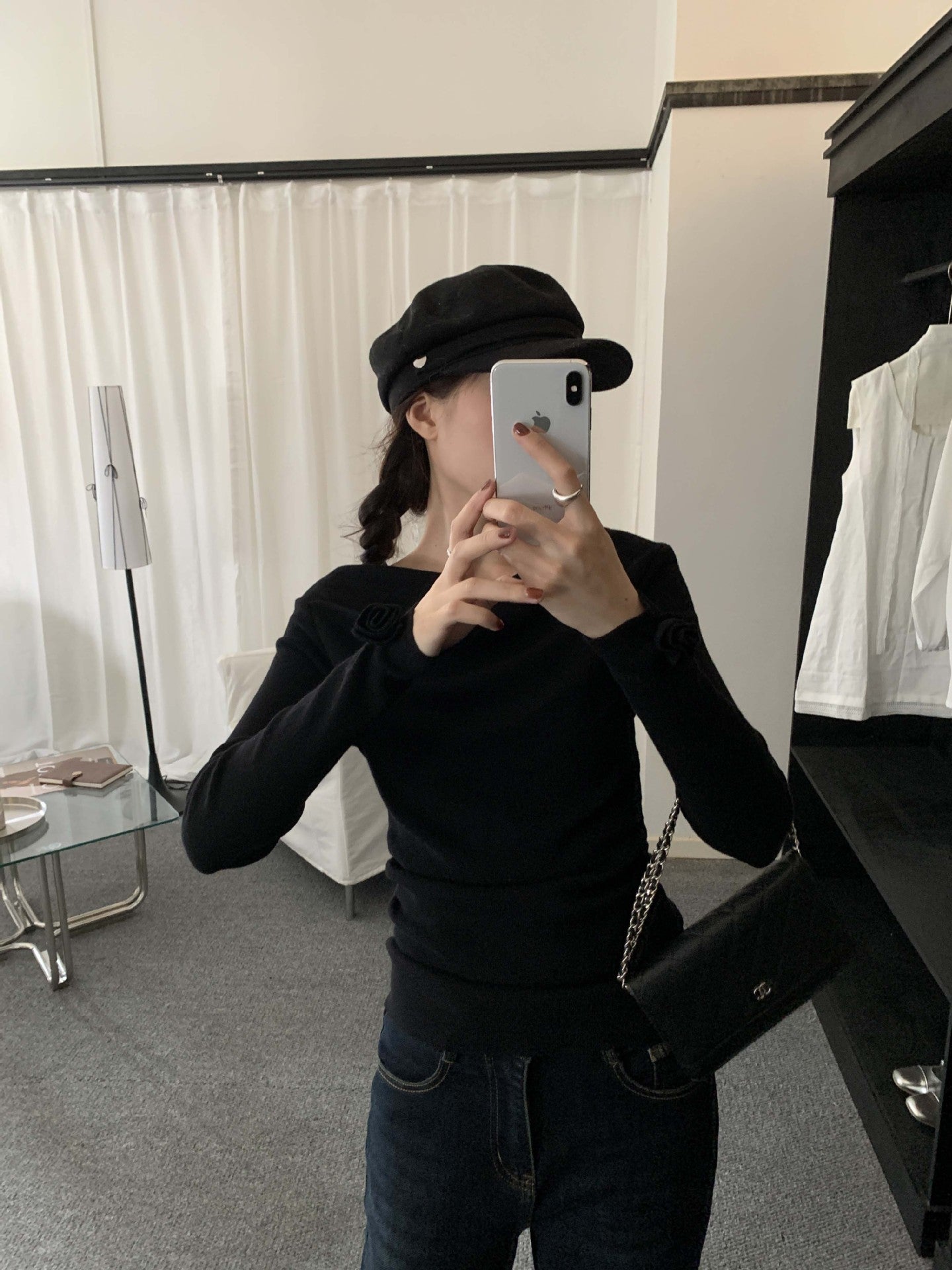 【H5487】實拍秋冬褶皺露肩針織衫251109