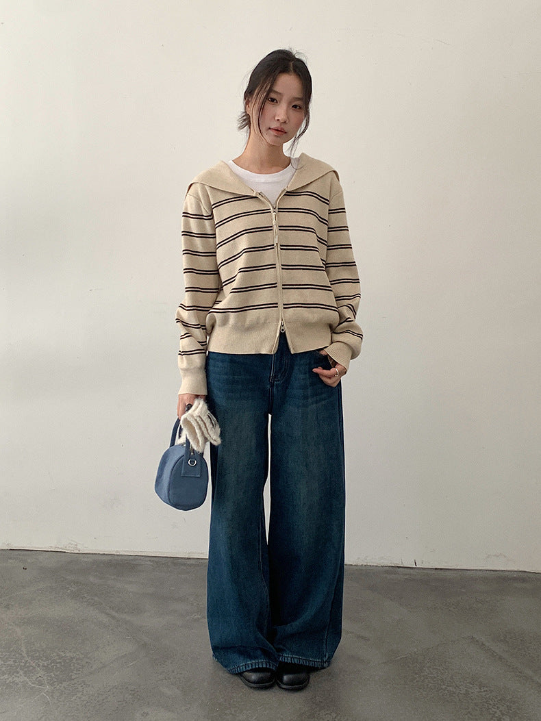 【LD11049】實拍S~XL美式加絨加厚高腰牛仔褲＋皮帶腰包251202