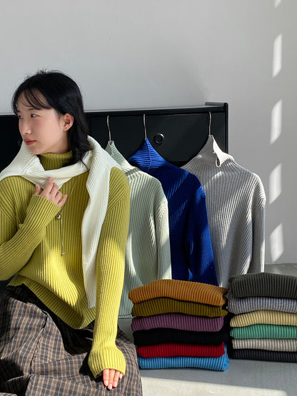 【cimz1388】實拍高領加厚高級感針織毛衣251128