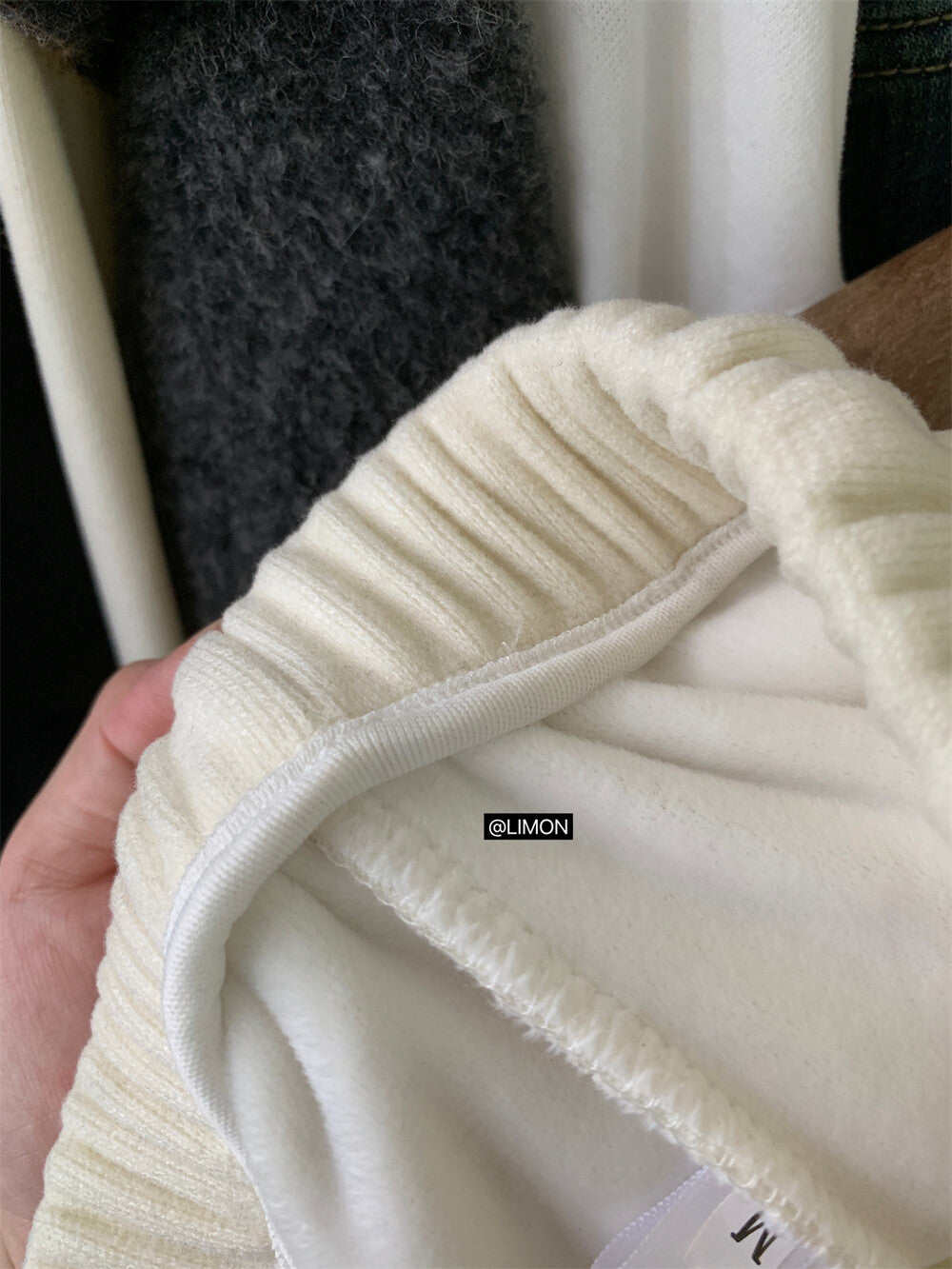 【L7039】實拍檸檬加厚加絨羊絨寬鬆顯瘦高腰直筒褲251117
