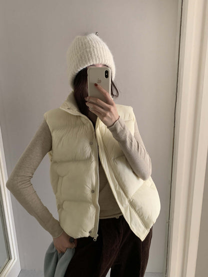 【H5474】實拍秋冬簡約立領保暖棉服背心251109