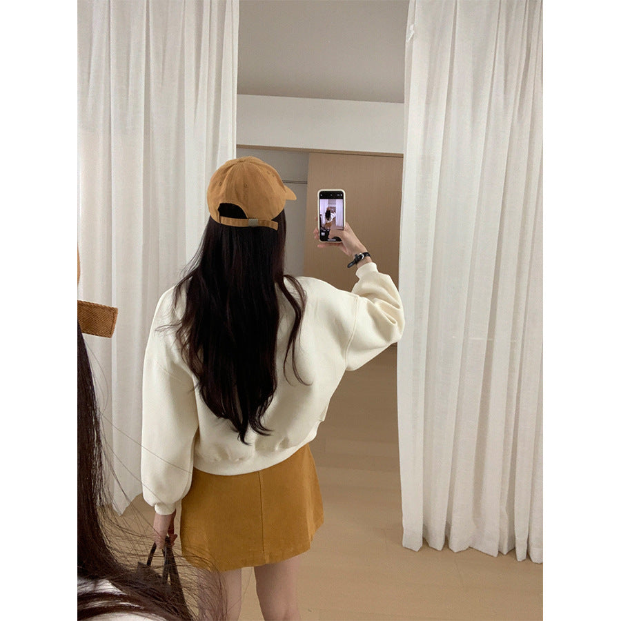 【H563】實拍秋冬刺繡花朵長袖衛衣251021