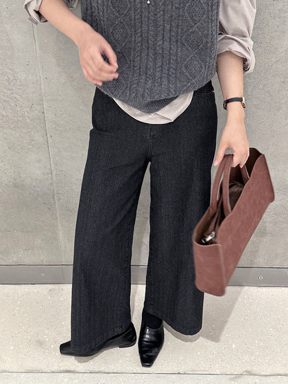 【cim6121】實拍超顯瘦顯腿直彈性九分黑色牛仔褲251030