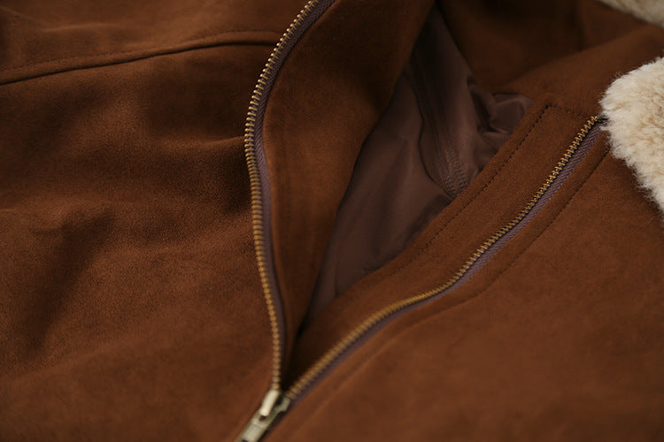 【LD3298】實拍冬季必備厚款短款麂皮絨機車外套251103