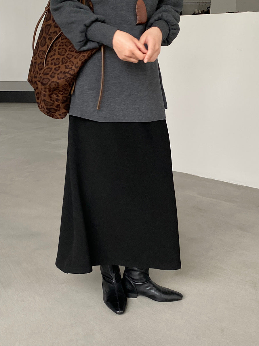 【cimz1722】實拍高級雙面絨感保暖顯瘦直筒裙251201