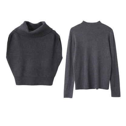 【LD11065】實拍半高領針織衫+針織背心251209