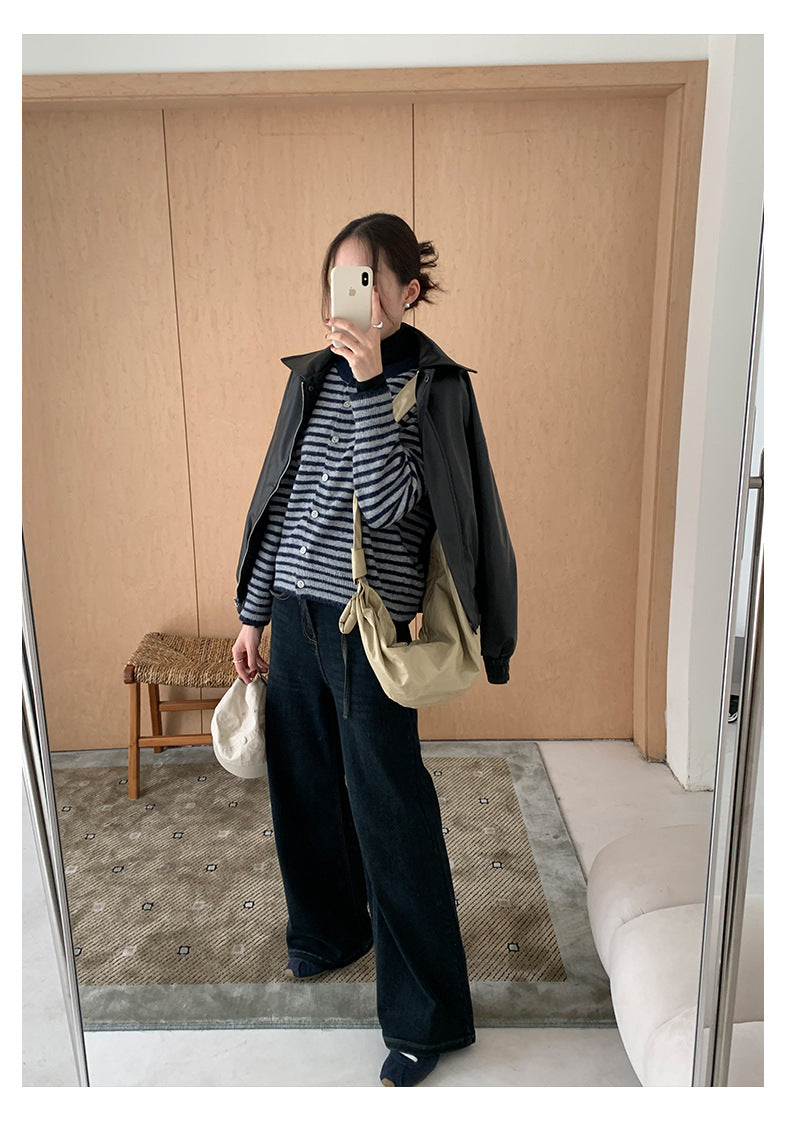 【H5477】實拍S~XL復古加厚高腰直筒牛仔褲251109