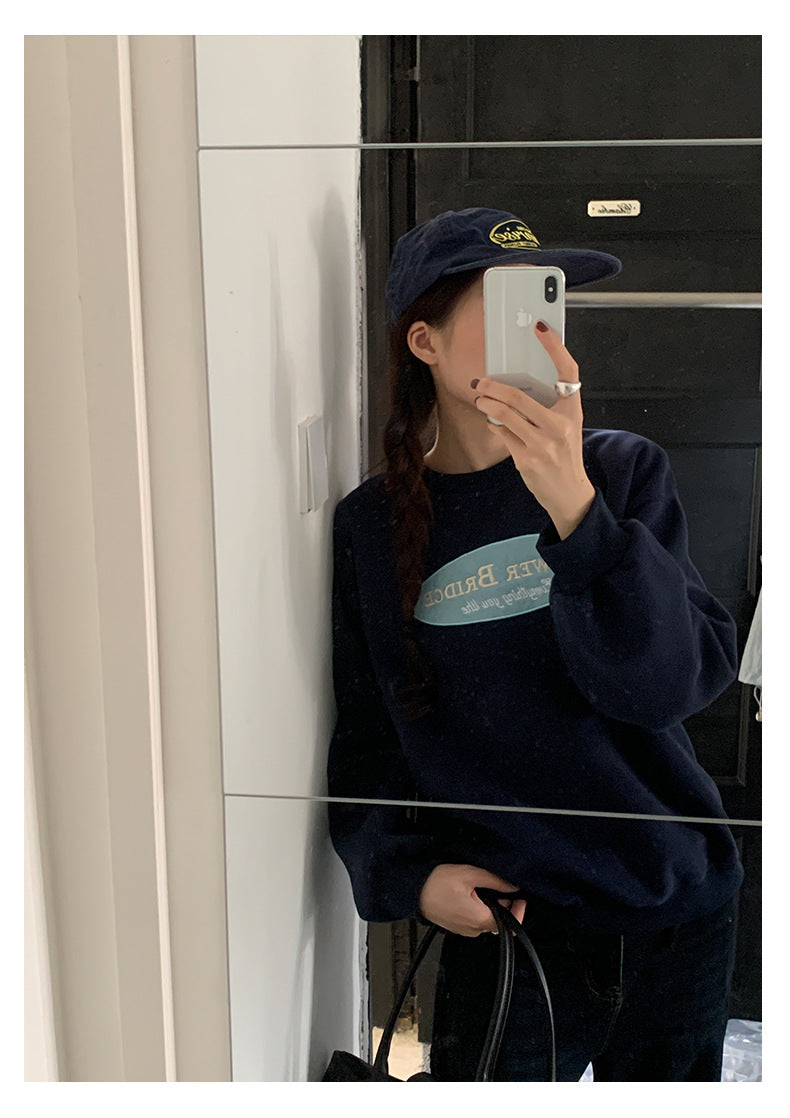 【H5478】實拍秋冬韓國質感刺繡棉質舒適衞衣251109