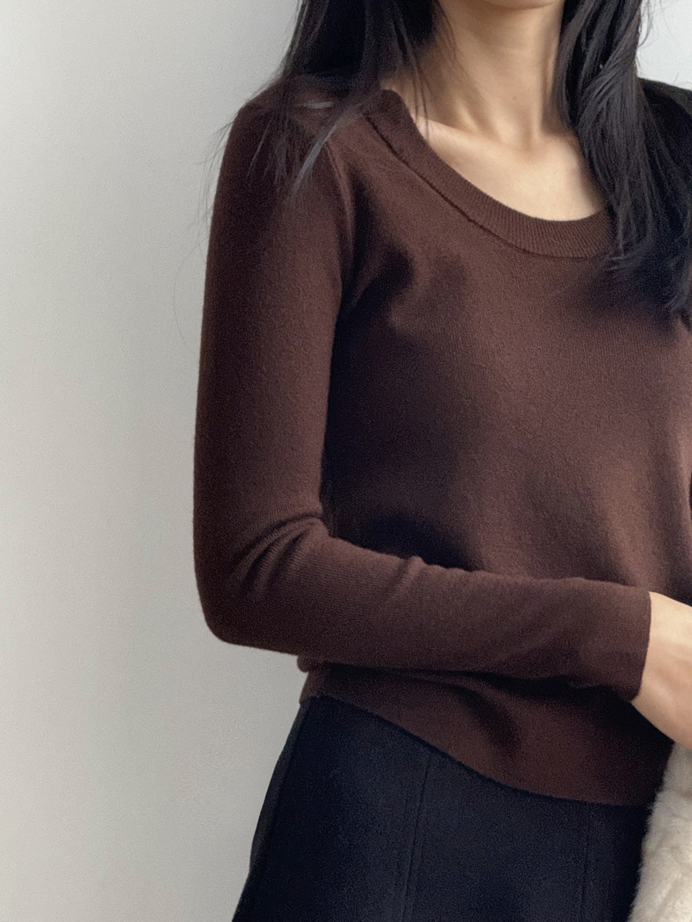 【Y275】實拍冬季U領長袖針織衫251106