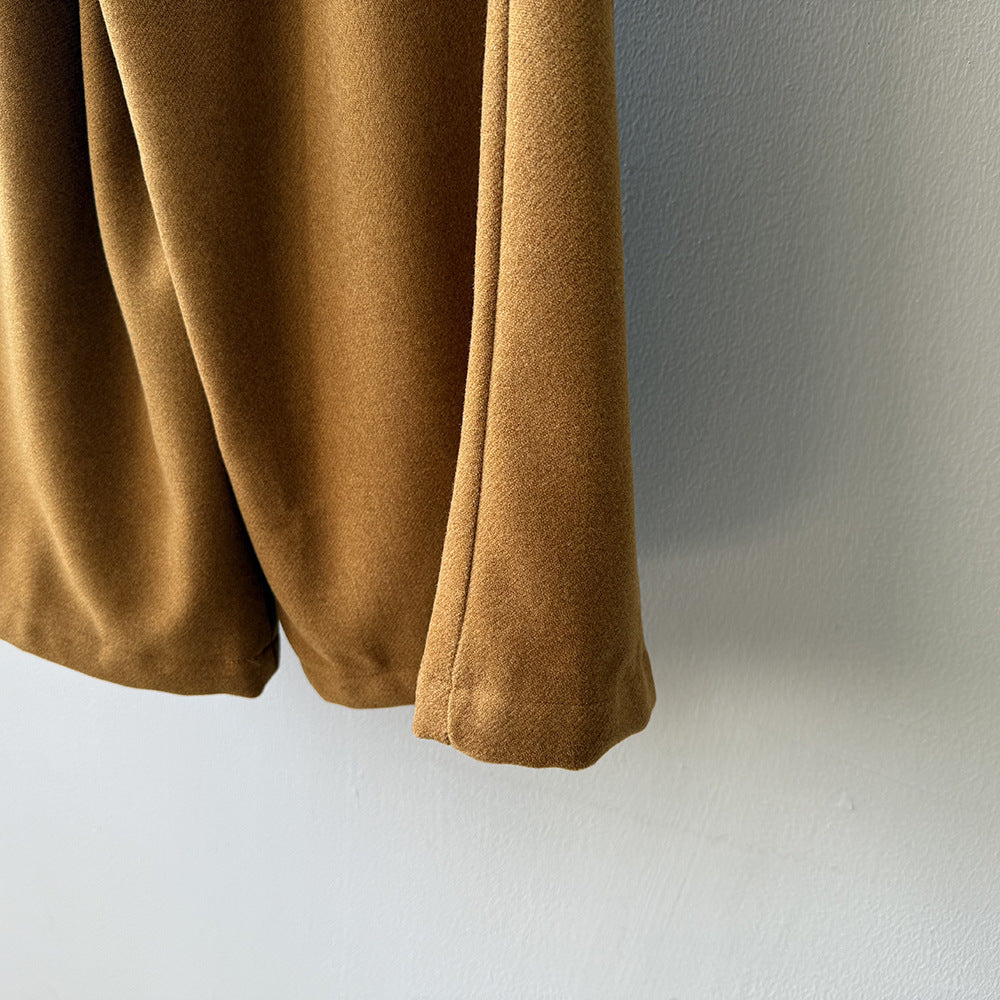 【Y82677】 實拍復古系帶加厚七分闊腿褲251023